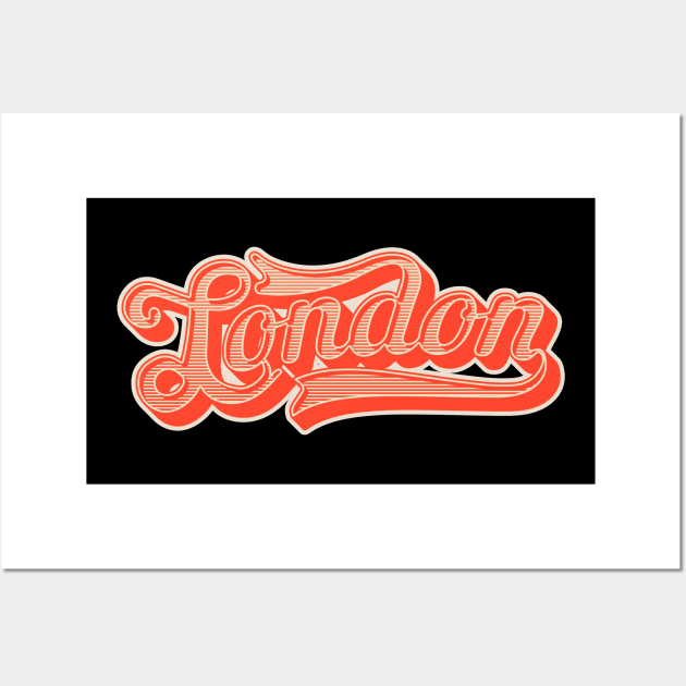 London - London Vintage Schriftzug - London Style Wall Art by Boogosh